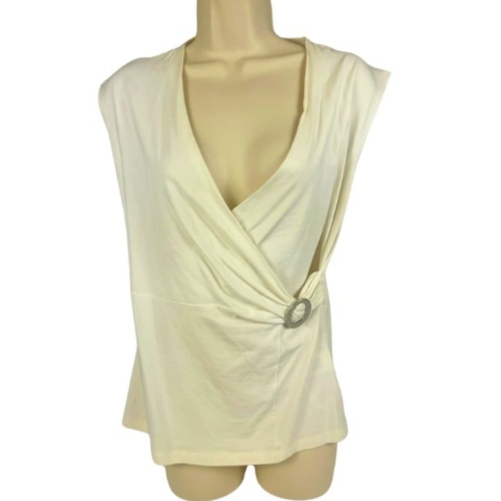 Jones New York wrap shirt, Size Medium, Cotton, Spandex